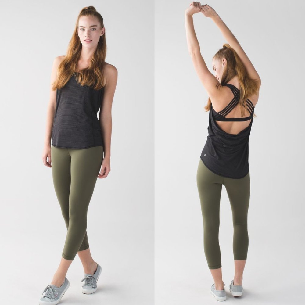Lululemon Fatigue Green Luon Low Rise Wunder Under Crop